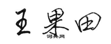 駱恆光王果田行書個性簽名怎么寫