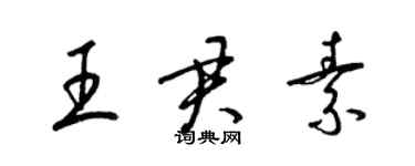 梁錦英王君素草書個性簽名怎么寫