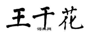 翁闓運王乾花楷書個性簽名怎么寫