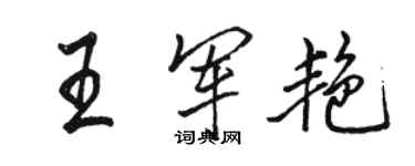 駱恆光王軍艷行書個性簽名怎么寫