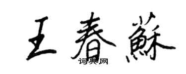 王正良王春蘇行書個性簽名怎么寫