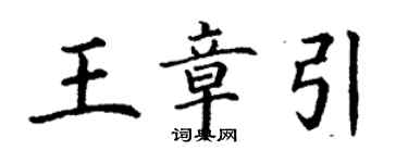 丁謙王章引楷書個性簽名怎么寫