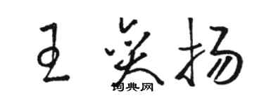 駱恆光王奕揚草書個性簽名怎么寫