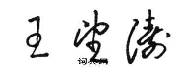 駱恆光王望濤草書個性簽名怎么寫