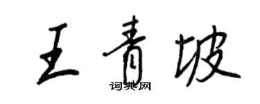 王正良王青坡行書個性簽名怎么寫