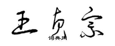 曾慶福王貞宗草書個性簽名怎么寫