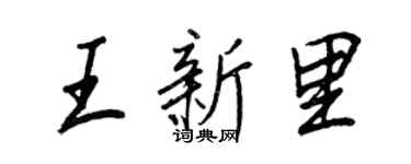 王正良王新里行書個性簽名怎么寫