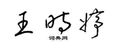 梁錦英王時婷草書個性簽名怎么寫