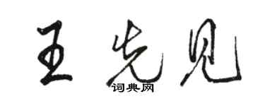 駱恆光王先見行書個性簽名怎么寫