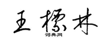 梁錦英王標林草書個性簽名怎么寫