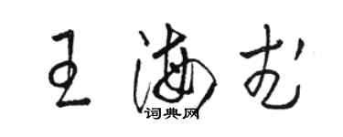 駱恆光王海武草書個性簽名怎么寫