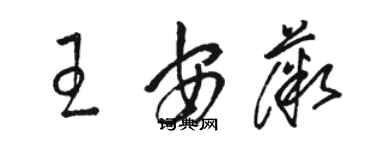 駱恆光王安薇草書個性簽名怎么寫