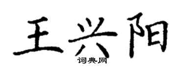 丁謙王興陽楷書個性簽名怎么寫