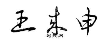 曾慶福王來申草書個性簽名怎么寫