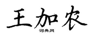 丁謙王加農楷書個性簽名怎么寫