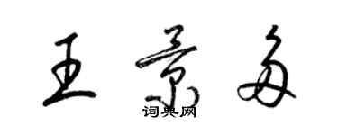 梁錦英王景多草書個性簽名怎么寫