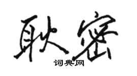 駱恆光耿密行書個性簽名怎么寫