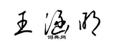 梁錦英王涵明草書個性簽名怎么寫