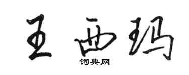 駱恆光王西瑪行書個性簽名怎么寫