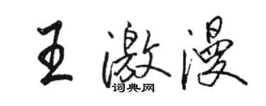 駱恆光王激漫行書個性簽名怎么寫