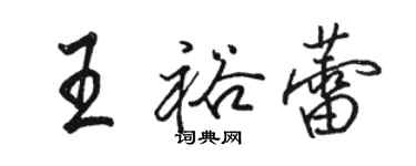 駱恆光王裕蕾行書個性簽名怎么寫