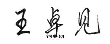 駱恆光王卓見行書個性簽名怎么寫