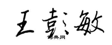 王正良王彭敏行書個性簽名怎么寫