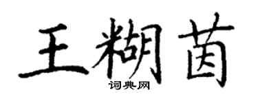 丁謙王糊茵楷書個性簽名怎么寫