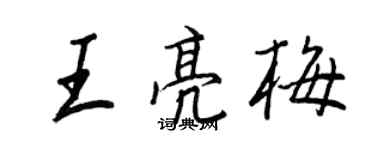 王正良王亮梅行書個性簽名怎么寫