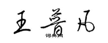 梁錦英王普凡草書個性簽名怎么寫