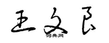 曾慶福王文良草書個性簽名怎么寫