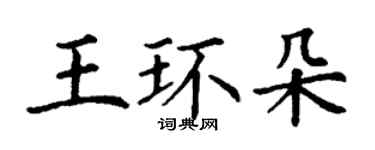 丁謙王環朵楷書個性簽名怎么寫
