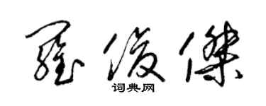 梁錦英羅俊傑草書個性簽名怎么寫