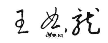 駱恆光王典龍草書個性簽名怎么寫