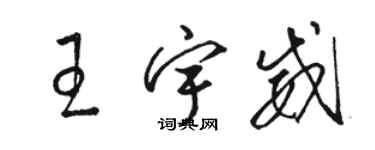 駱恆光王宇威草書個性簽名怎么寫