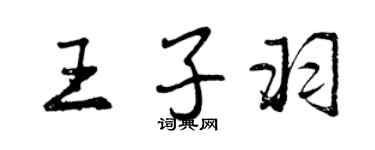 曾慶福王子羽行書個性簽名怎么寫