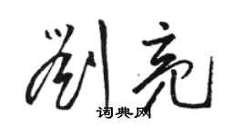 駱恆光劉亮草書個性簽名怎么寫