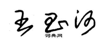 朱錫榮王昌河草書個性簽名怎么寫