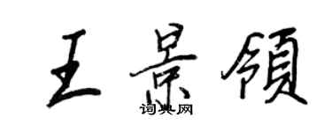 王正良王景領行書個性簽名怎么寫