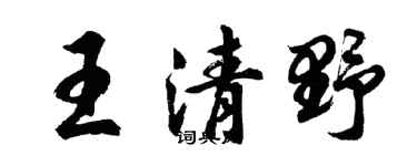 胡問遂王清野行書個性簽名怎么寫