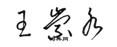 駱恆光王崇水草書個性簽名怎么寫