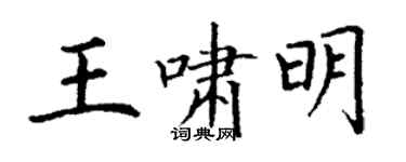 丁謙王嘯明楷書個性簽名怎么寫