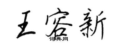 王正良王容新行書個性簽名怎么寫