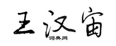 曾慶福王漢宙行書個性簽名怎么寫