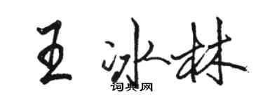 駱恆光王冰林行書個性簽名怎么寫