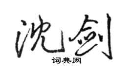 駱恆光沈劍行書個性簽名怎么寫
