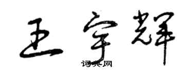 曾慶福王宇輝草書個性簽名怎么寫