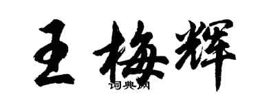 胡問遂王梅輝行書個性簽名怎么寫
