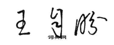 駱恆光王自盼草書個性簽名怎么寫