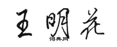 駱恆光王明花行書個性簽名怎么寫
